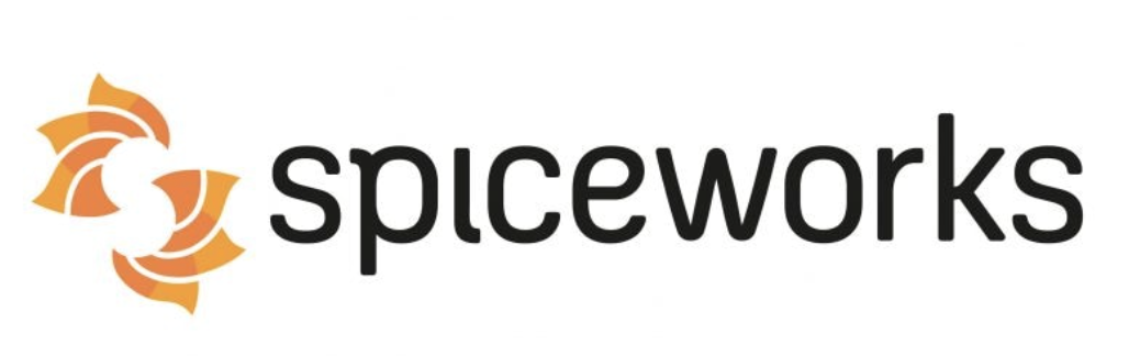 Spicework written in black on a white background with a yellow and orange logo next to it.