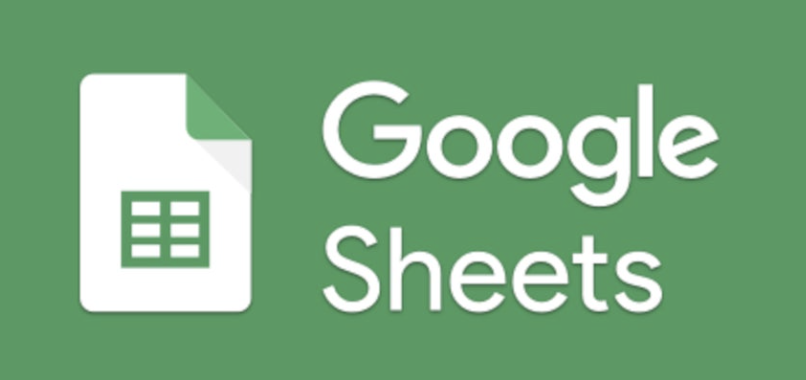 
Google Sheets written in white on a green background with a blank page next to it with a green window.