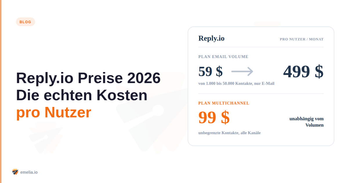 Reply.io Preise 2026: Alle Tarife, Add-ons und echte Monatskosten