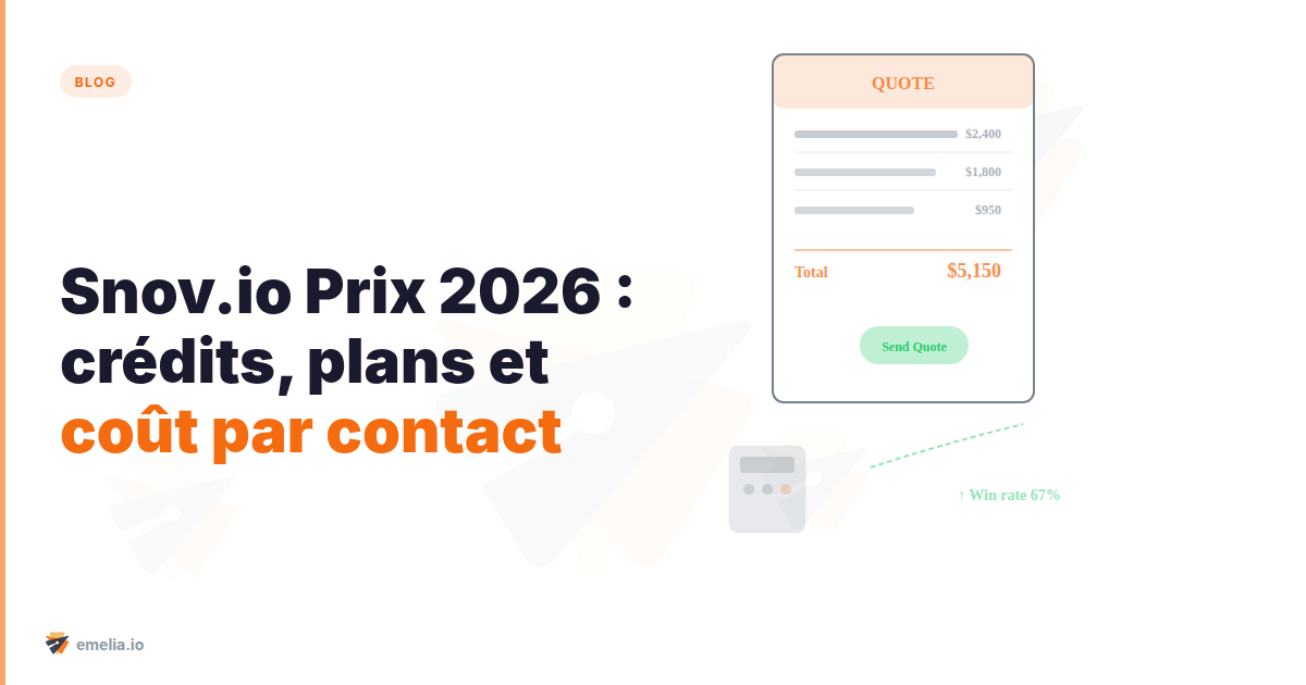 Snov.io Prix 2026 : crédits, plans et coût réel par contact