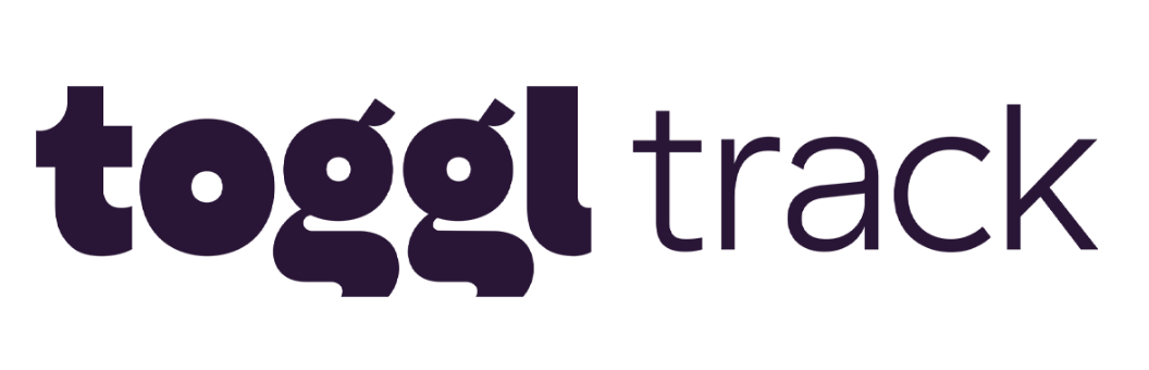 Toggl track written in black on a white background