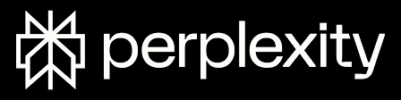 Perplexity ecris en blanc sur fond noir