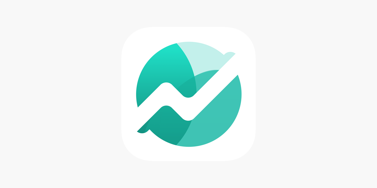 Pastel green and light green logo on a white background