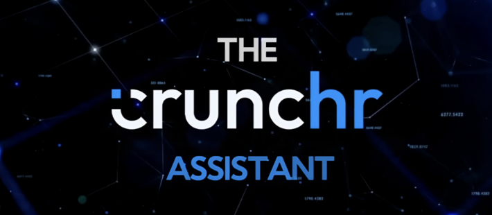 THE CRUNCH written in white and R Assistant in white