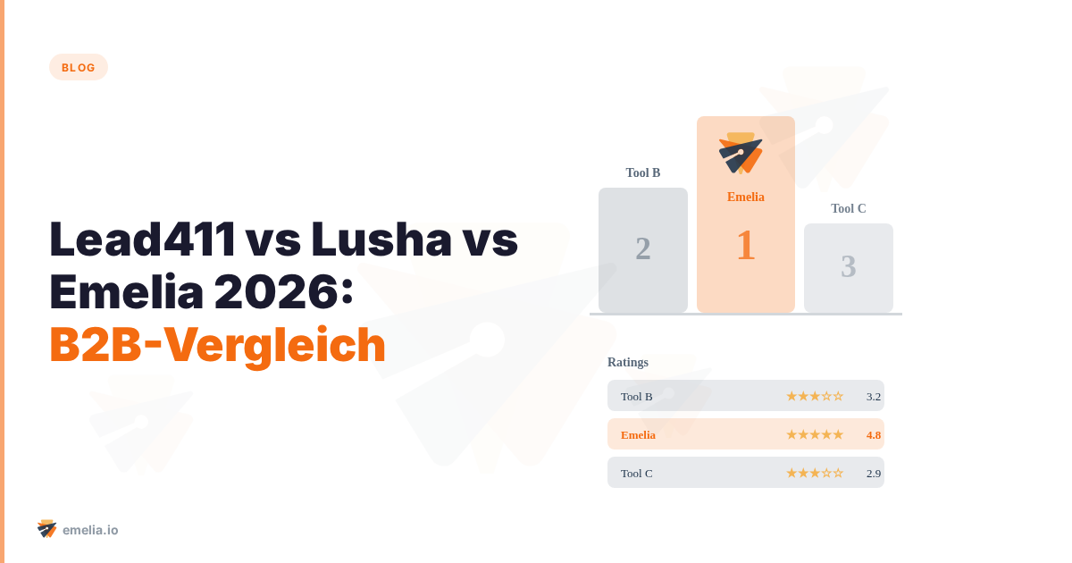 Lead411 vs Lusha vs Emelia 2026: B2B-Vergleich