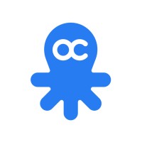 a blue octopus on a white background