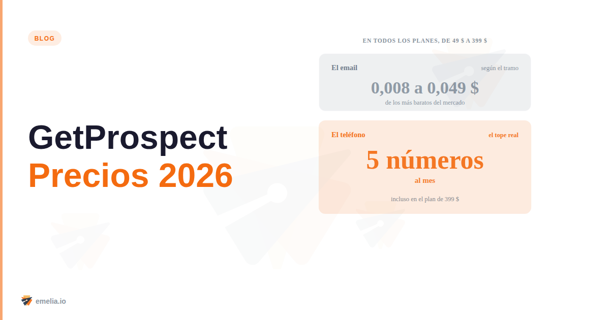 GetProspect Precios 2026: planes, créditos y coste por email