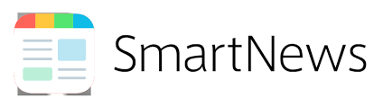 
SmartNews is written in black on a white background with a square logo in colors next to it.