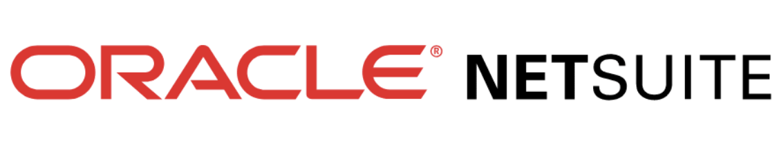 Oracle ecris en rouge et net suite en noir sur fond blanc