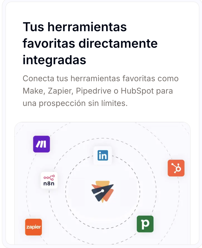 Ilustración de los logotipos de CRM que pueden integrarse en Emelia.