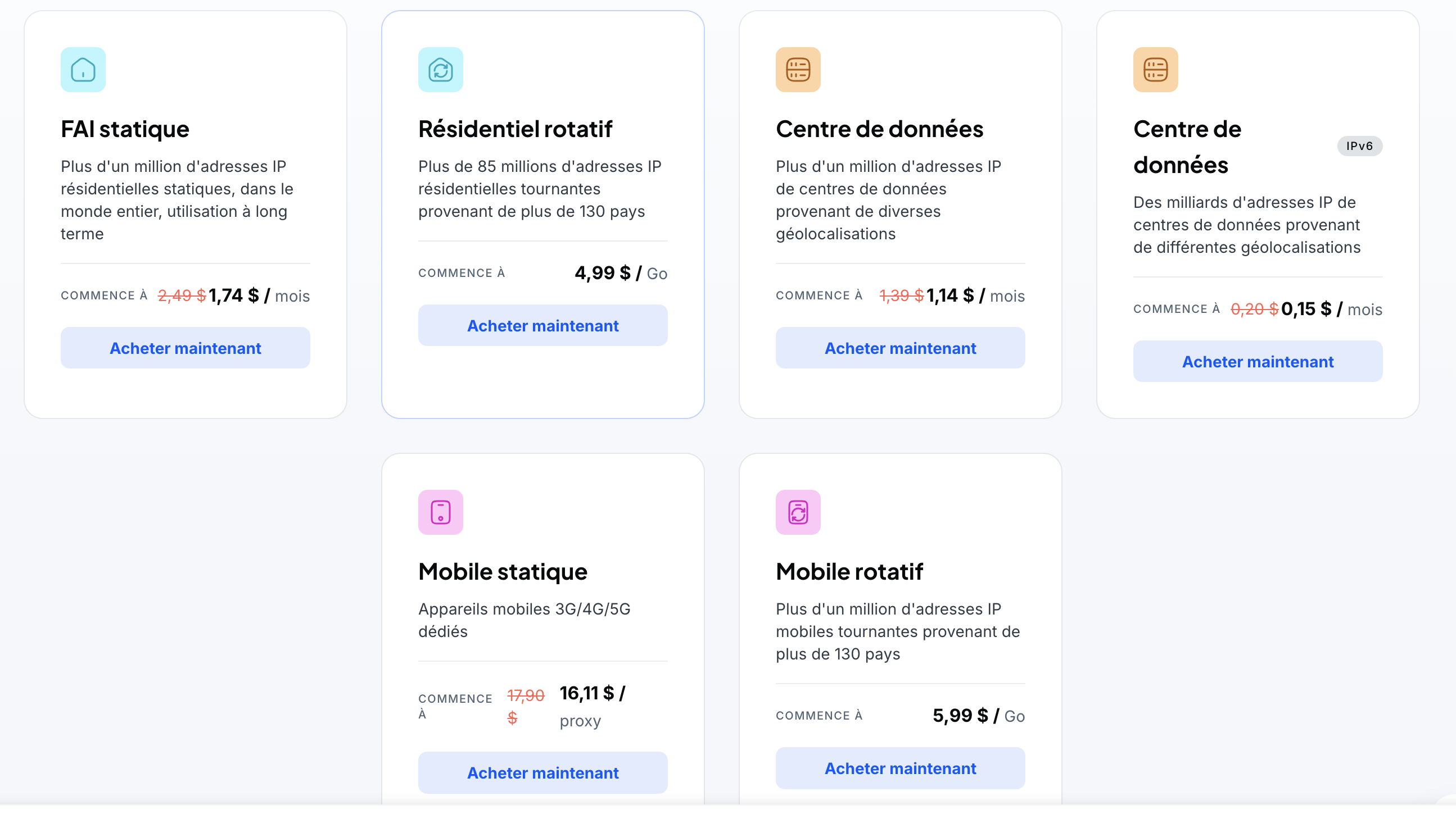 Tarif de Proxy-cheap