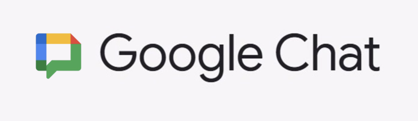 Google logo and next to it, write Google Chat in black on a white background.