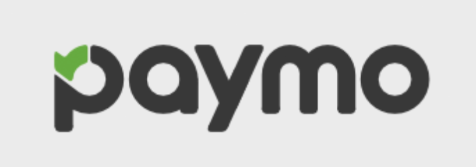 Paymo written in black on a gray background with a touch of apple green