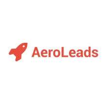 Aeroleads written in red on a white background with a small red rocket next to it.
