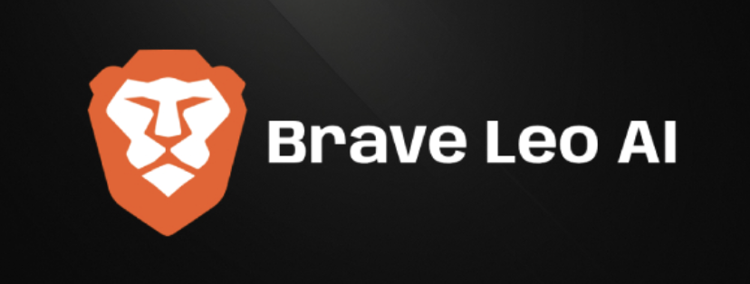Brave Leo’ está escrito em branco, à esquerda há uma cabeça de leão desenhada, e tudo isso está sobre um fundo preto