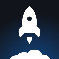 Small white rocket on a black background