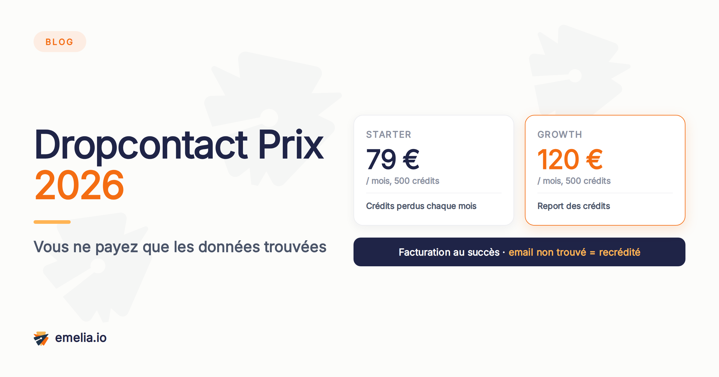 Dropcontact Prix 2026 : crédits, facturation au succès et coût réel