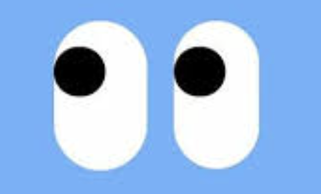 Logo representing eyes on a blue background