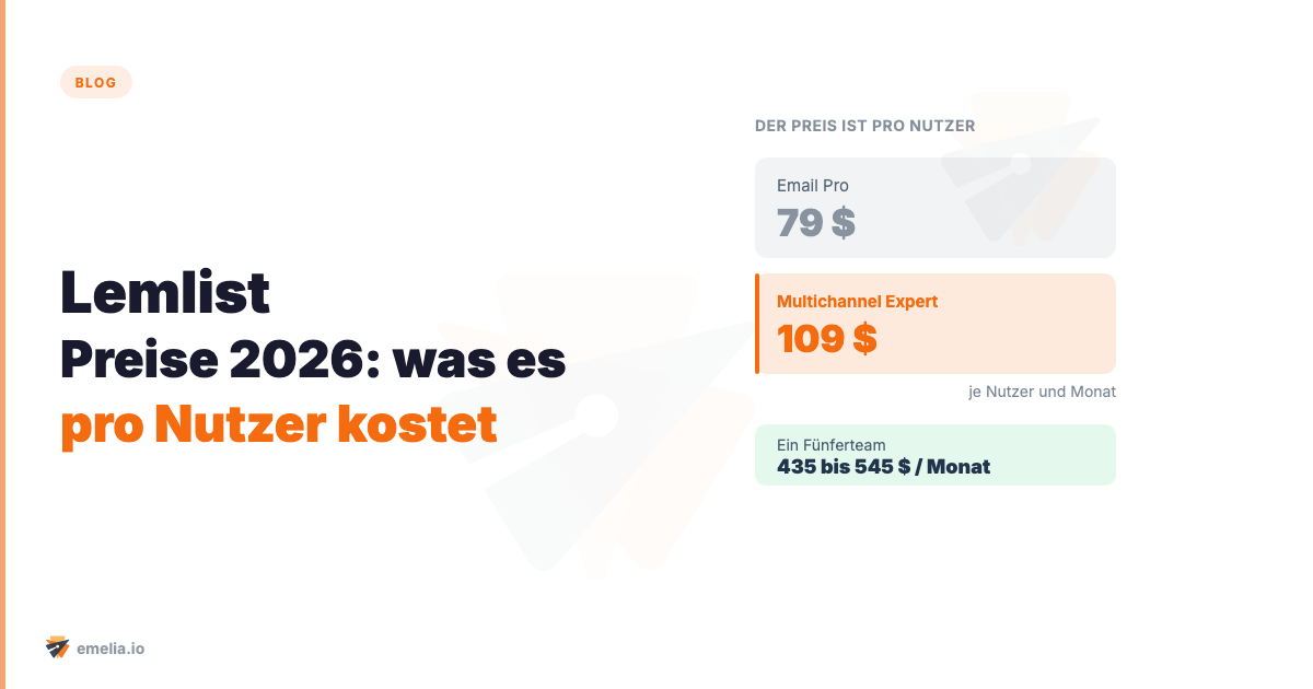 Lemlist Preise 2026: was es wirklich kostet (pro Nutzer)