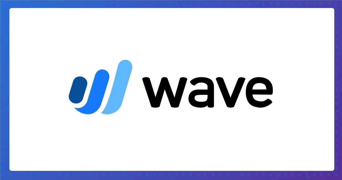 3 waves of 3 different blues and next to them, write “Wave” in black, all on a white background.