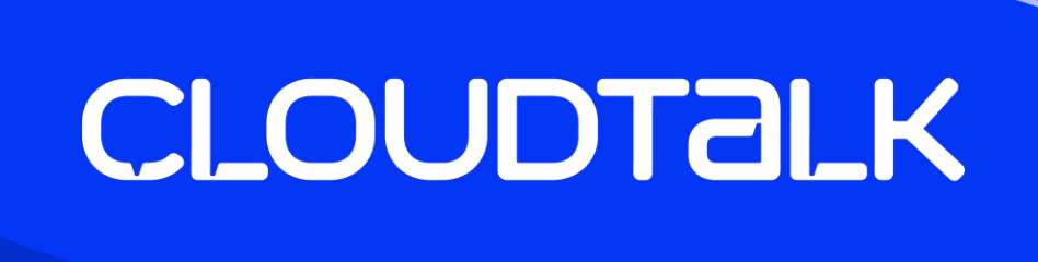 Cloudtalk written in white on a blue background