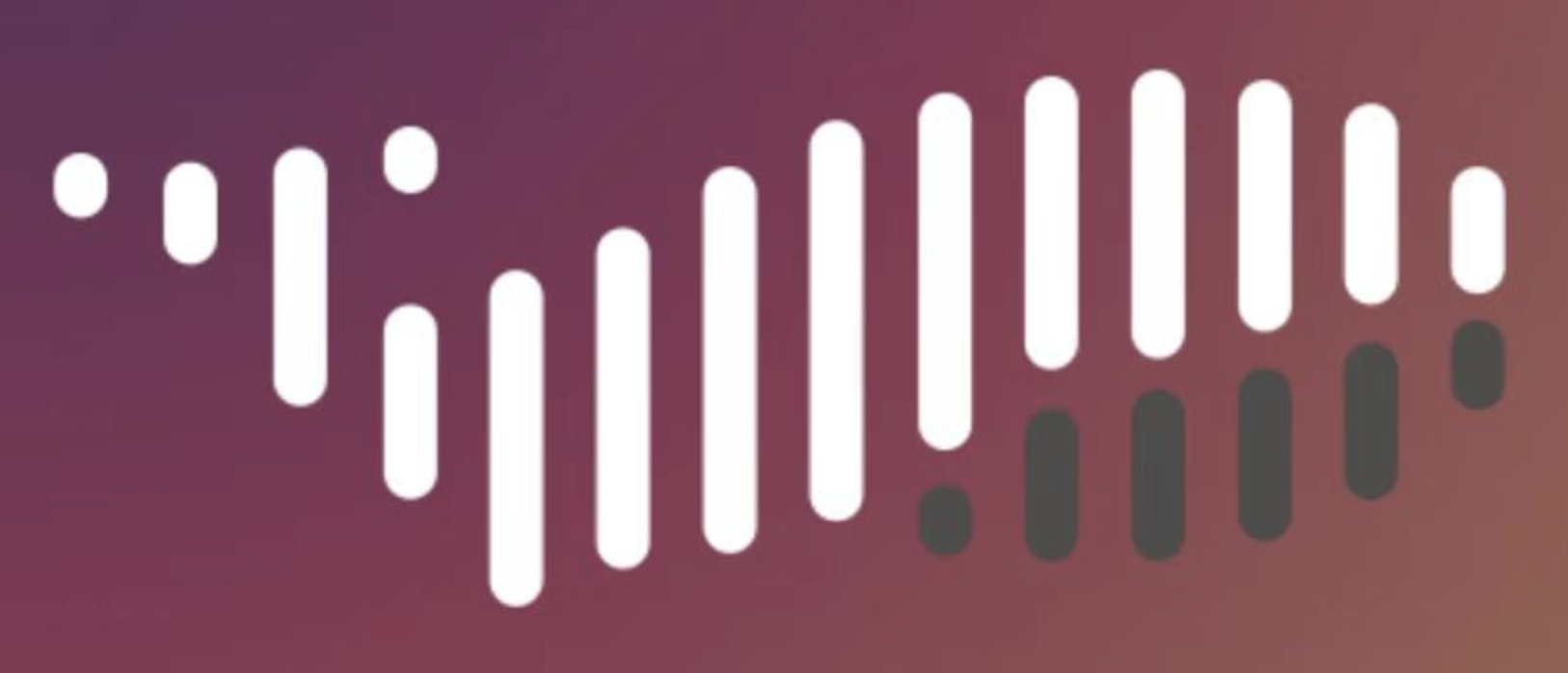 Fish represented by bars on a burgundy-pink gradient background