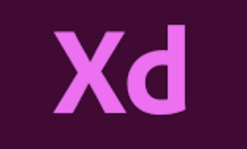 XD in pink on a burgundy/purple background