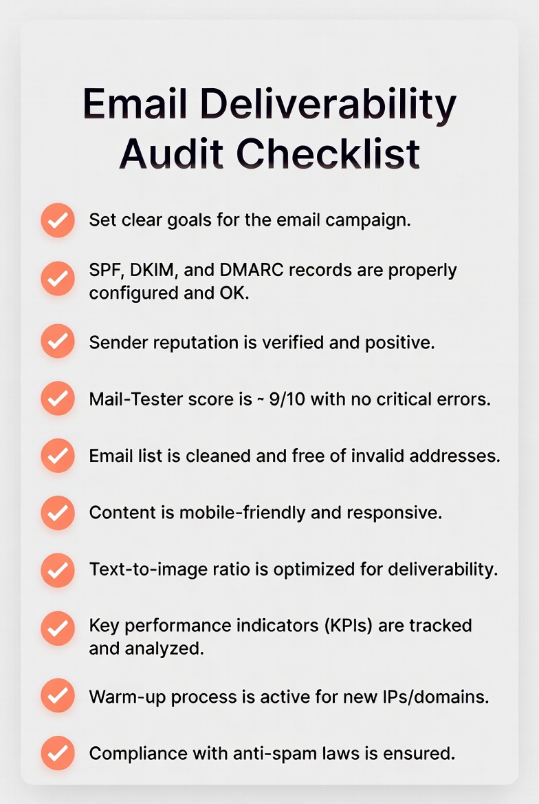 Checklist for Email  Deliverability