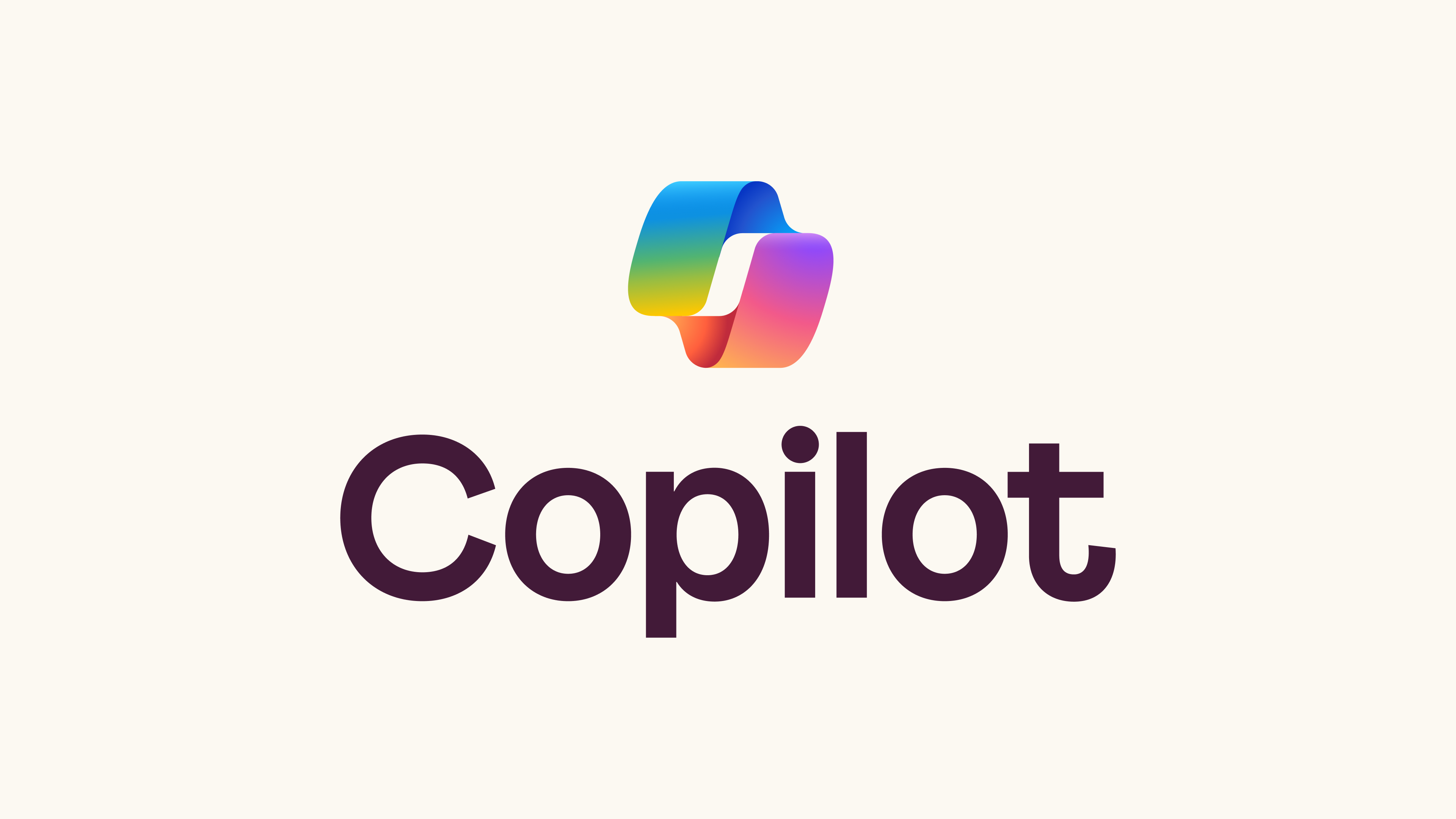Copillot written in dark brown on a beige background with a small multicolored logo on top.