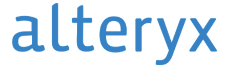 Alteryx written in light blue on a white background