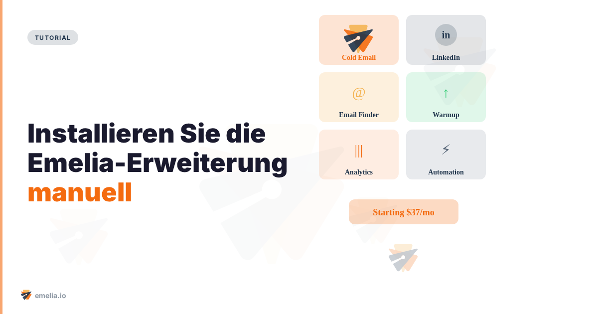 Installieren Sie die Emelia-Erweiterung manuell