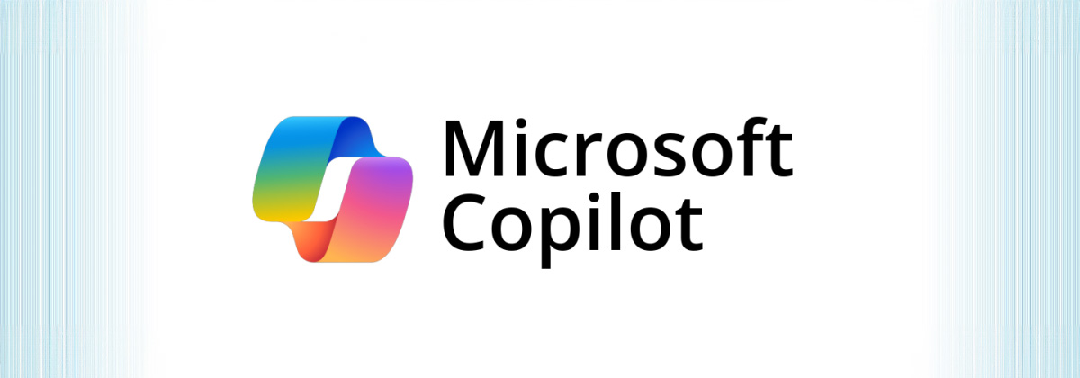Microsoft Copilot’ está escrito em preto, e à esquerda há o logotipo colorido da Microsoft.
