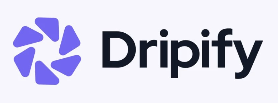 Logo violet et Dripify écris en noir